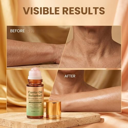 RAINPOT Organic Castor Oil Roll-On with Rose Quartz Applicator