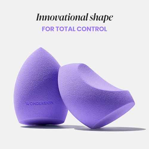 Wonderskin Curve Blender - Patent-Pending Makeup Sponge with Ergonomic Design for Seamless Blending & Contouring ? For Foundation, Creams & Powders
