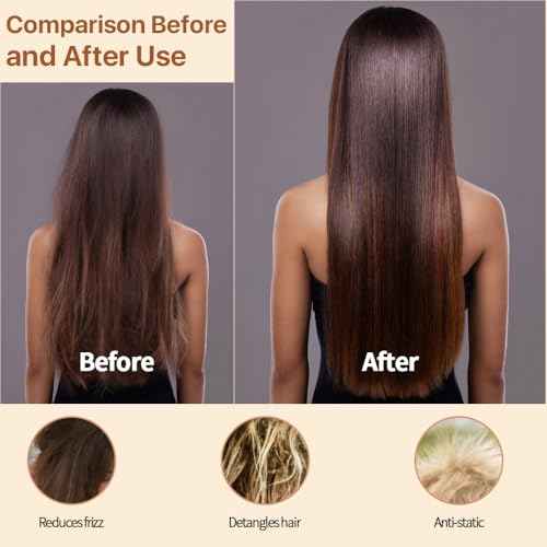 2 Piece Bamboo Hair Brush for Hair Growth, Wooden Paddle Detangler Hairbrush with Natural Bamboo Bristles, For All Hair Types - Women & Men, Scalp Massage, Smooths Tangles & Knots