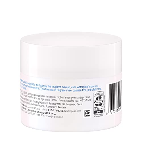 Neutrogena Makeup Melting Cleansing Balm, Face Cleansing Balm to Gently Melt Away Dirt, Oil, Makeup & Waterproof Mascara Leaving Skin Soft & Conditioned, Fragrance- & Paraben-Free, 2.6 oz