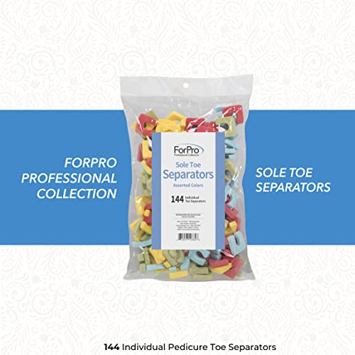 ForPro Foam Toe Separators for Pedicure, 144-Count