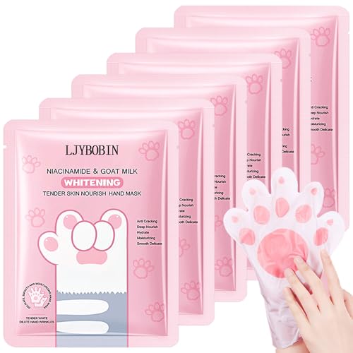 Hydrating Hand Mask Gift Set for Dry Cracked Hands - 6 Pack Moisturizing Gloves
