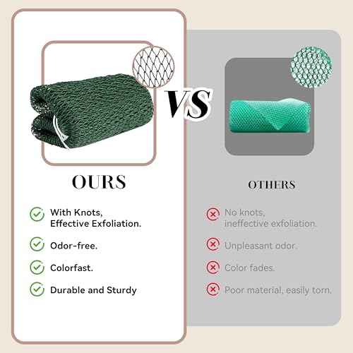 CORATED African Net Sponge Authentic, Shower Loofah Exfoliating Bath Sponge, Body Scrubber for Women and Men Daily Use Body Care, Travel Portable Bath Accessories for Bathroom (Brown & Dark Green)