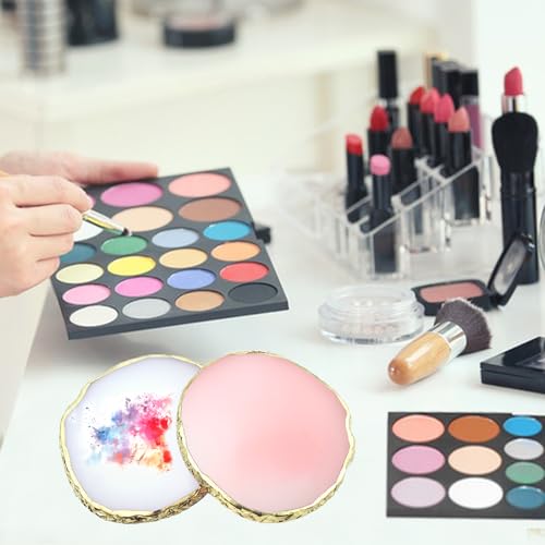 Resin Nail Art Palette Set - Gold Edge Mixing Board (2Pcs)