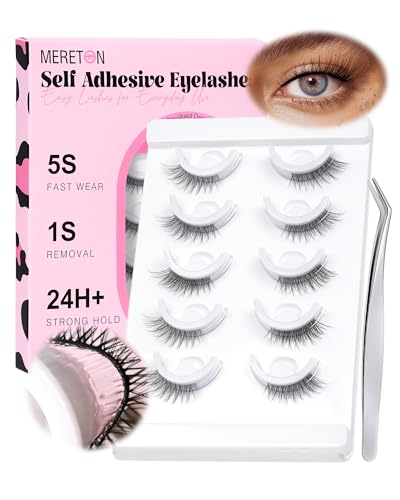 Self-Adhesive Eyelashes Waterproof 5 Pairs - No Glue Needed