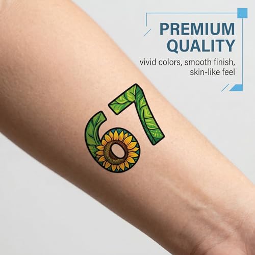 80-Pack Six Seven Temporary Tattoos - 40 Unique Viral Meme Designs
