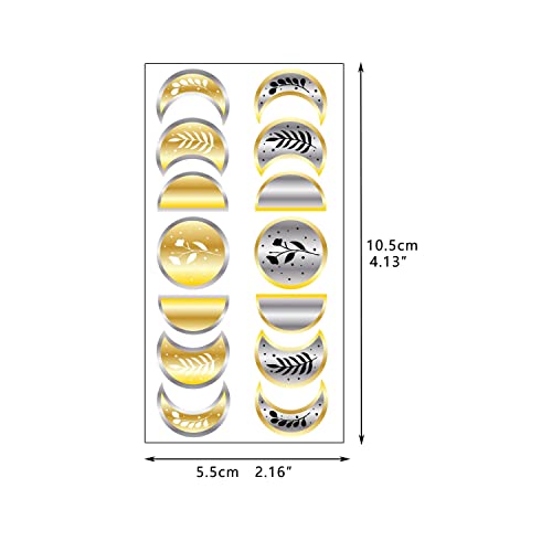 Gold Temporary Tattoos 18-Pack Waterproof Metallic