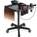 TASALON Black Salon Rolling Cart with Magnetic Dye Bowls