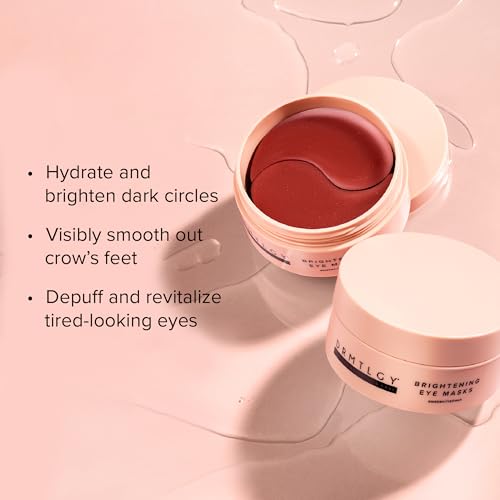 DRMTLGY Brightening Eye Masks ? Biodegradable Hydrogel Under Eye Patches with Caffeine, Peptides, Hyaluronic Acid & Niacinamide ? Depuff, Hydrate & Smooth Dark Circles ? 60 Count