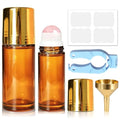 Rose Quartz Essential Oil Roller Bottles 2 Pack 50ml & 30ml