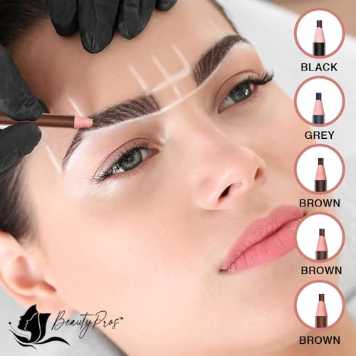 BeautyPros Waterproof Eyebrow Pencil Set - 6 Colors
