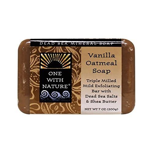 One With Nature Vanilla Oatmeal Dead Sea Mineral Soap, 7 Ounce Bar