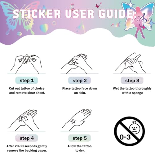 Singer Temporary Tattoo Stickers - 6 Sheets 240+ Designs