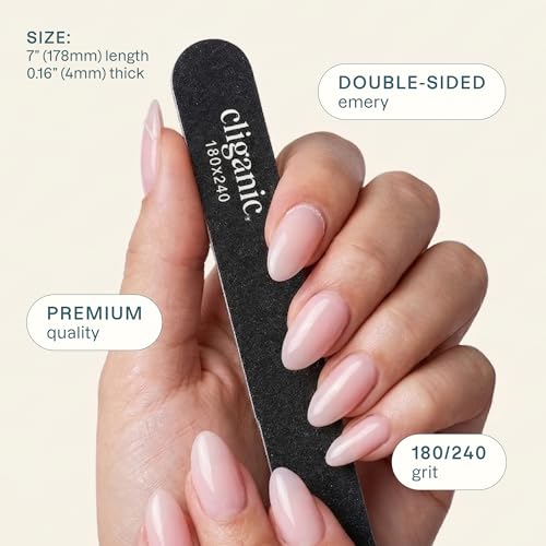 Cliganic 12-Pack Nail File Set 180/240 Grit | Professional