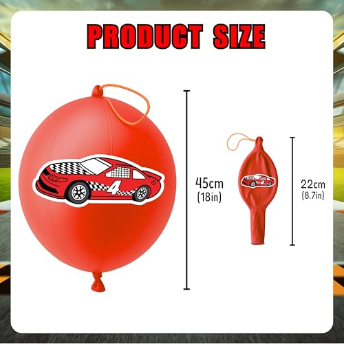 72PCS Race Car Party Favors for Kids - Car-Themed Party Supplies with 48 Pre-cut Temporary Tattoos & 24 Punch Balloons, Birthday Gifts, Goodie Bag Fillers, Classroom Rewards & Decorations