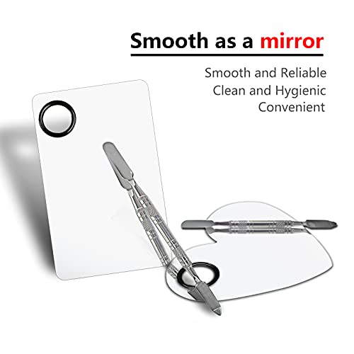 Stainless Steel Makeup Mixing Palette - 2 Pcs with Spatulas