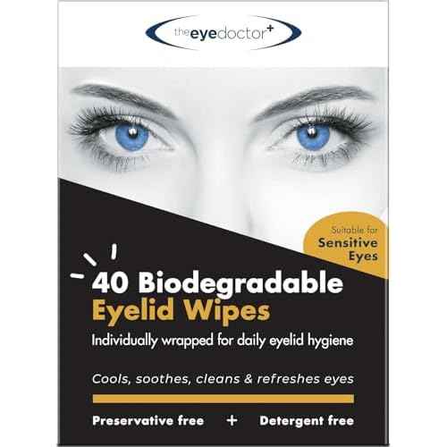 The Eye Doctor Biodegradable Eyelid Wipes - 80 x Single Use Eye Cleaning Wipes for Daily Lid Care - Individual Preservative Free Sensitive Eye Cleaner - Soothes Cleans and Refreshes