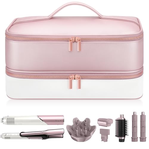 Shark Hair Dryer Travel Case - Double-Layer Storage, Pink