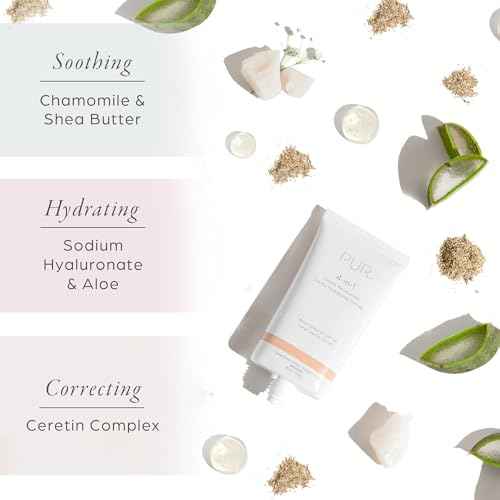 P?R Beauty 4-in-1 Tinted Moisturizer With SPF 20 - Hydrating Face Moisturizer, Primer, & Foundation With Shea Butter, Aloe Vera & Vitamin B3 - Vegan Friendly - Free of Paraben, Gluten & BPA