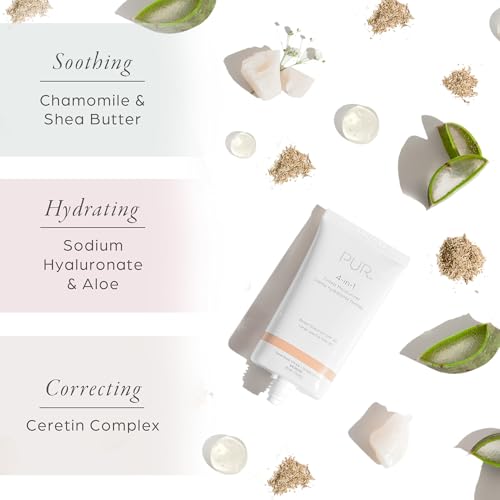 P?R MINERALS 4-in-1 Tinted Moisturizer With SPF 20 - Hydrating Face Moisturizer, Primer, & Foundation With Shea Butter, Aloe Vera & Vitamin B3 - Vegan Friendly - Free of Paraben, Gluten & BPA