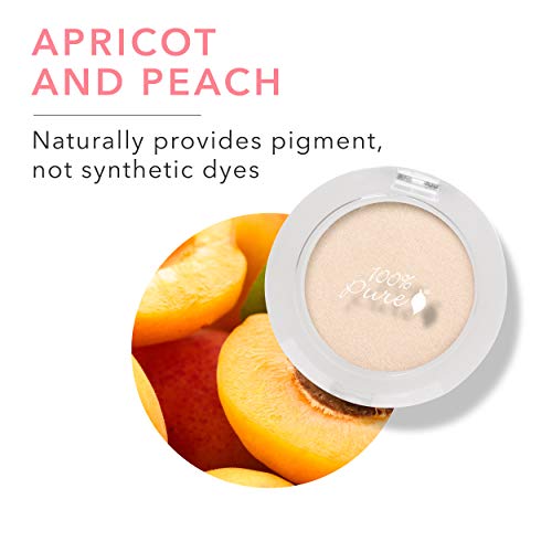 100% PURE Pressed Powder Eye Shadow (Fruit Pigmented), Star Shimmer Eyeshadow, Buildable Pigment, Easy to Apply, Natural Makeup (Soft Gold Sheen w/ Yellow Undertones) - 0.07 oz