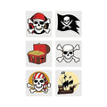 Pirate Temporary Tattoos for Kids - 72 Pieces Party Favors