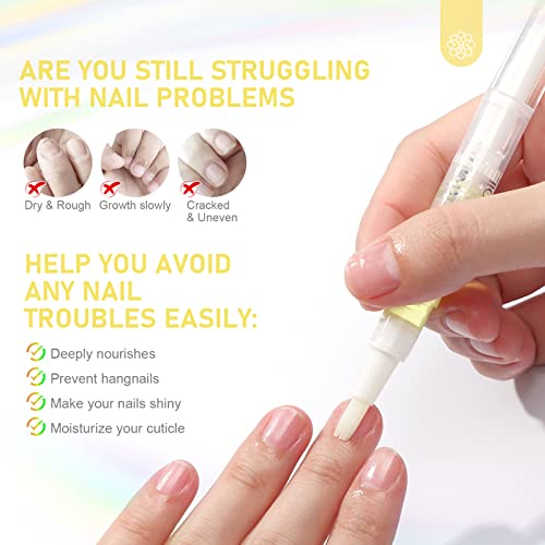 SAVILAND Natural Cuticle Oil Pen Set – Vitamin E & Plant-Based Nourishment for Damaged Nails