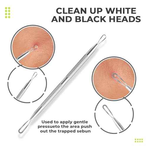 2 Pcs Pimple Extractor Tool Surgical Stainless Steel 410 | Comedone Extractor, Pimple Popper, Blackhead Remover for Face, Zit Popper, Pimple Needle for Acne Removal