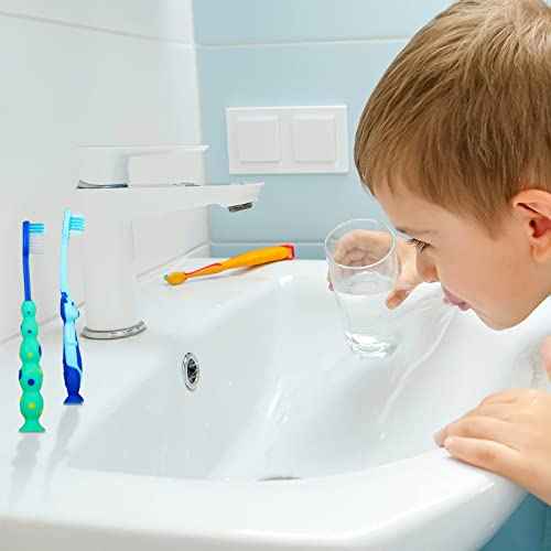 Toddler Toothbrush Pack - 24 Pieces, Soft Bristle Animal Toothbrushes with Covers, Suction Cup, Sensitive Teeth
