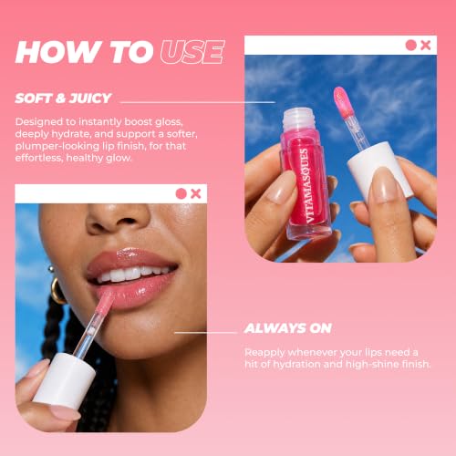 Vitamasques Korean Lip Oil - Strawberry Glaze Plumping Treatment
