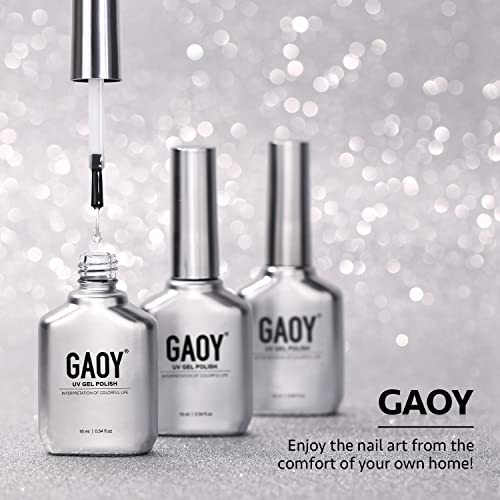 GAOY No Wipe Gel Top Coat - High Gloss Clear Finish for UV LED Nails (16ml)