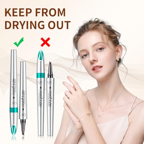 QIC 4-Tip Microblading Eyebrow Pencil Waterproof Dark Brown