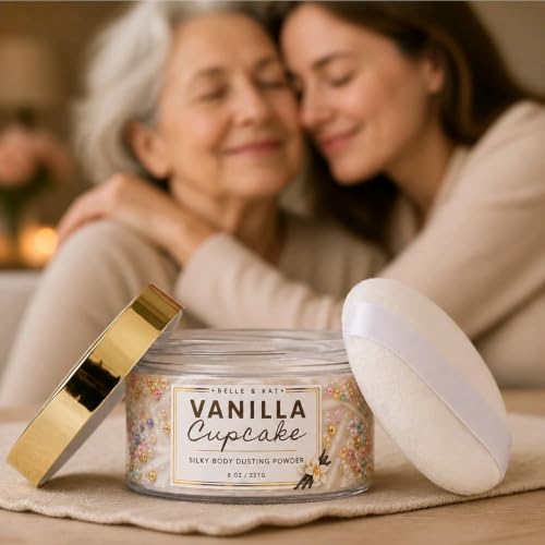 Vanilla Cupcake Body Powder for Women & Men, Talc-Free 8oz