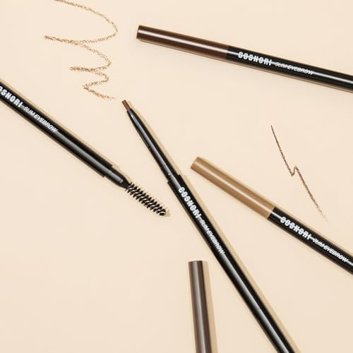 COSNORI Slim Eyebrow Pencil 02 Ginger Cookie - 2mm Micro-Fine Pencil Brow with Brush, Natural-Looking Brows, Long Lasting & Waterproof, Micro-Slim, Soft drawing, 0.005oz (0.13g)