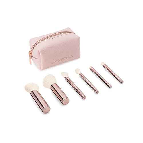 Jenny Patinkin Luxury Sustainable Brush Babies Mini Makeup Brush Set with Full Size Brush Heads on Palm-Sized Handles.