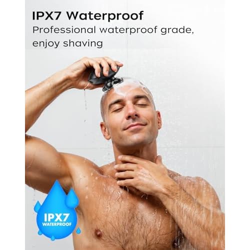 Head Shavers for Bald Men, 5 in 1 Electric Razor IPX7 Waterproof for Bald Men, 5D Rotary Shaver