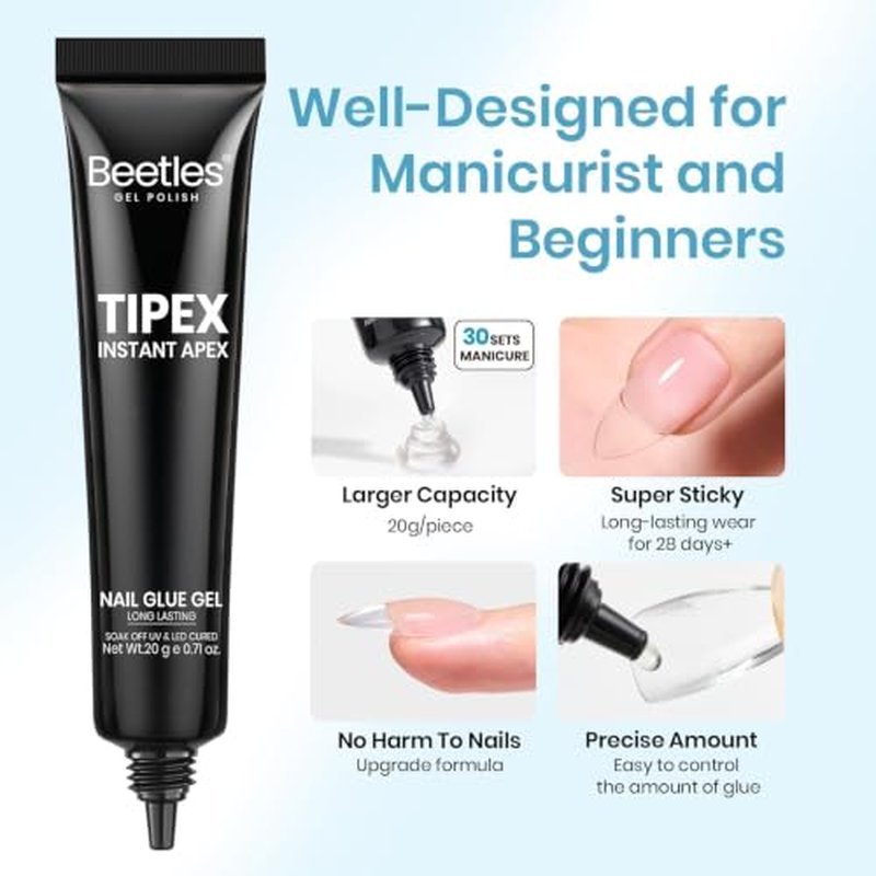 Beetles Tipex Nail Glue Gel - Super Strong 20g for Nail Tips