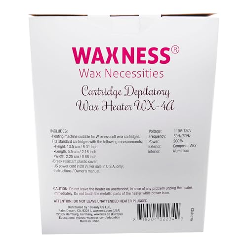 Waxness Cartridge Wax Warmer Kit ? Professional Roll-On Heater with 4 Cartridges Included ? Hair Removal Starter Set for Salon & Home Use