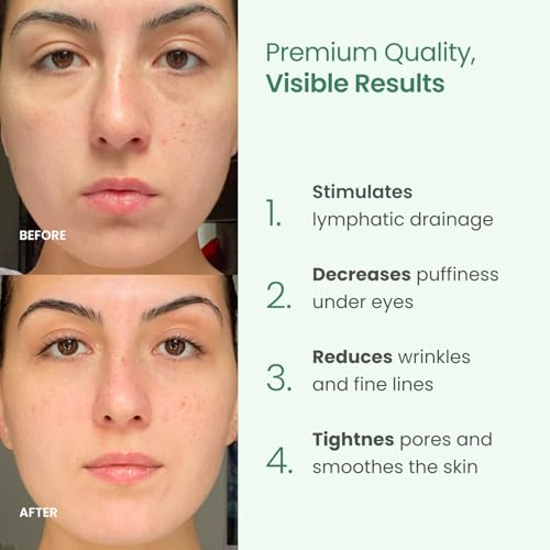 Jade Roller & Gua Sha Facial Tool Set for Face Sculpting