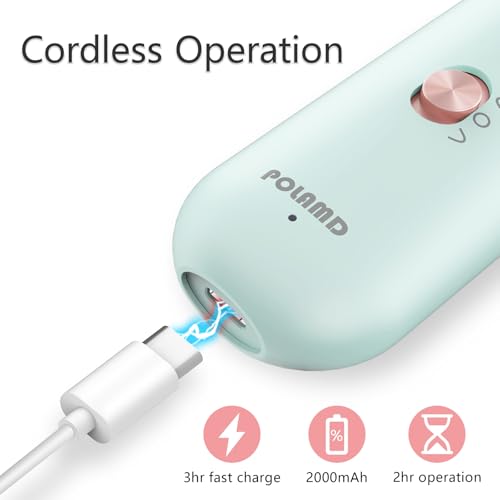 Electric Nail Drill Kit for Manicure Pedicure - Cordless 5 Speeds Nail File Set with USB Charging