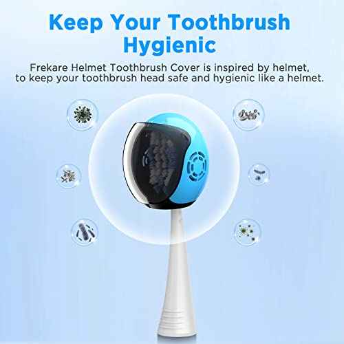 Helmet Toothbrush Covers Caps, Toothbrush Head Protector for Household Travel, Fits Most Manual and Electric Toothbrushes, 6 Count (Black, White, Grey, Blue, Pink, Red)
