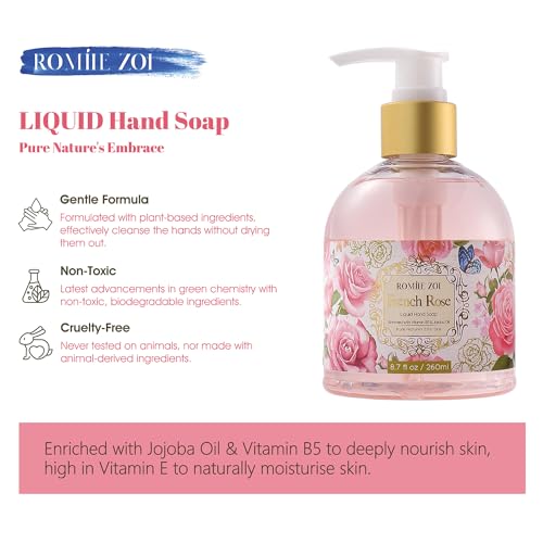 ROMIIE ZOI Liquid Hand Soap with Gift Box - French Rose - 260ml/ 8.7 fl.oz