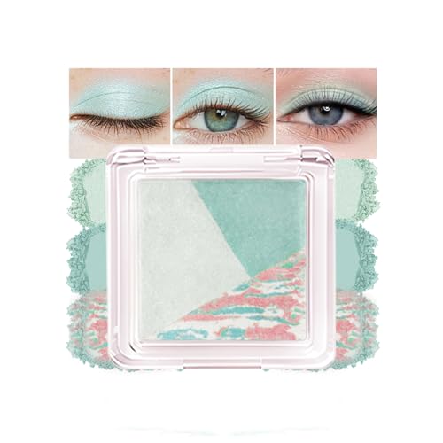 Light Green Baked Eyeshadow Palette - 3 Shade Shimmer