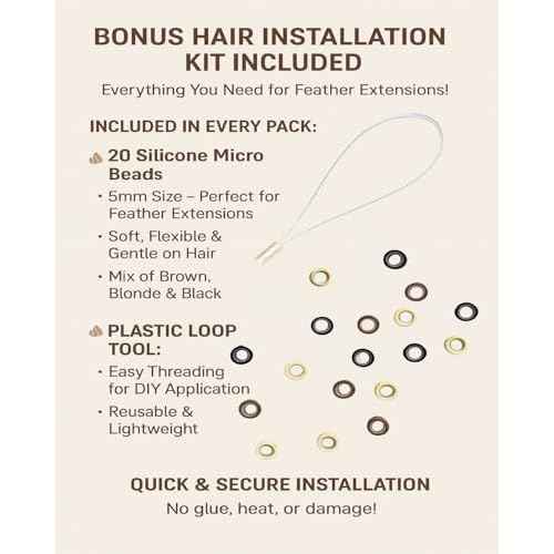 Sexy Sparkles Feather Hair Extension ? 25 Loose Long Natural Rooster Feathers in Brown, Beige, and Grizzly, All Individual Feathers, Ranging From 6 to 11 Inches in Length