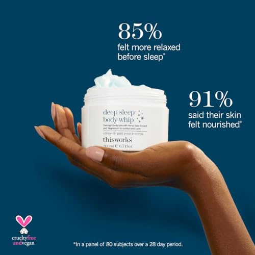 THISWORKS Deep Sleep Body Whip ? Ultra-Rich Nighttime Body Moisturizer with Shea Butter, Magnesium & Essential Oils ? Nourishes Skin & Promotes Restful Sleep ? 200ml