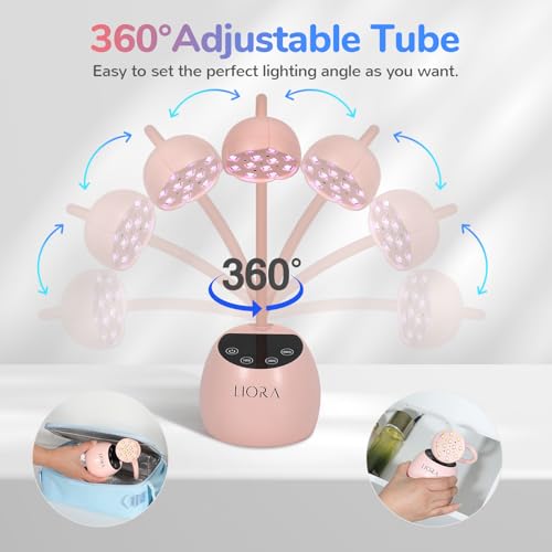 LIORA UV LED Nail Lamp - Gooseneck UV Light for Gel Nails, Cordless USB Rechargeable Flash Curing Lamp with 4 Timers & Auto Sensor, Nail Dryer Gel Polish Light for Salon Home DIY