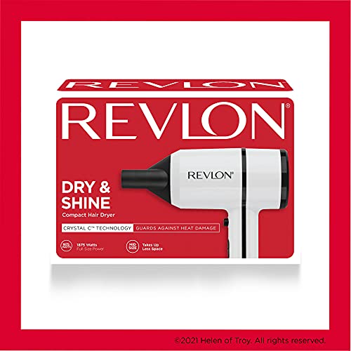 Revlon Crystal C + Ceramic Compact Hair Dryer | Long-Lasting Shine and Less Frizz