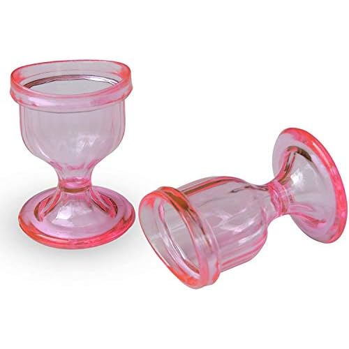 Pink Colored Eye Wash Cups for Effective Eye Cleansing - Eye Shaped Rim, Snug Fit (Set 2 Pcs.)