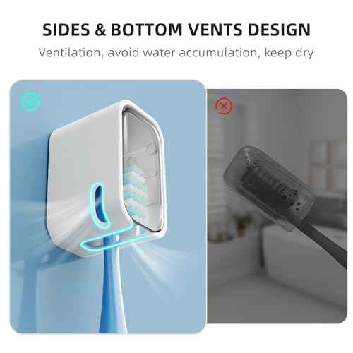 Travel Toothbrush Head Cover 2PCS, Electric Toothbrush Covers Caps, Ventilated Toothbrush Protectors Caps for Travel, Camping, Bathroom, Business, Grey