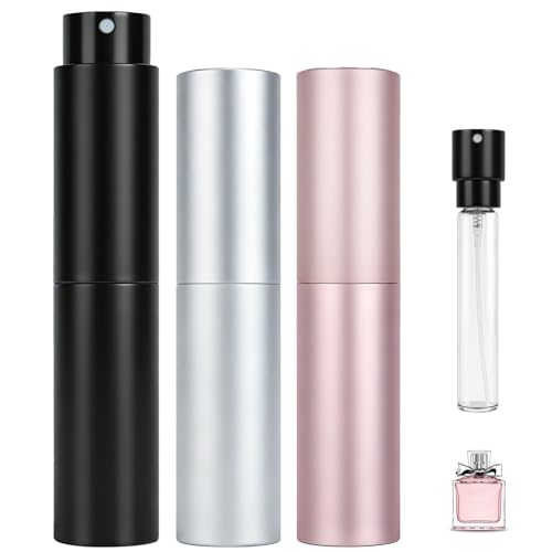 Travel Perfume Atomizer Bottles - 3 Pack, 8ml Refillable Spray Set
